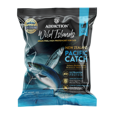 [Trial Pack] Wild Islands Pacific Catch Premium King Salmon, Mackerel & Hoki Dry Cat Food 60g