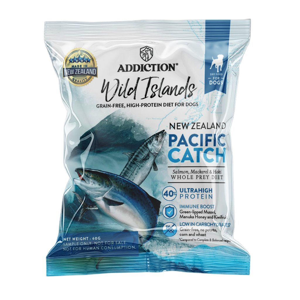 [Trial Pack] Addiction Wild Islands Pacific Catch Premium King Salmon, Mackerel & Hoki Dry Dog Food 60g