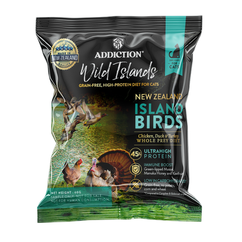 [Trial Pack] Wild Islands Island Birds Premium Duck, Turkey & Chicken Dry Cat Food 60g