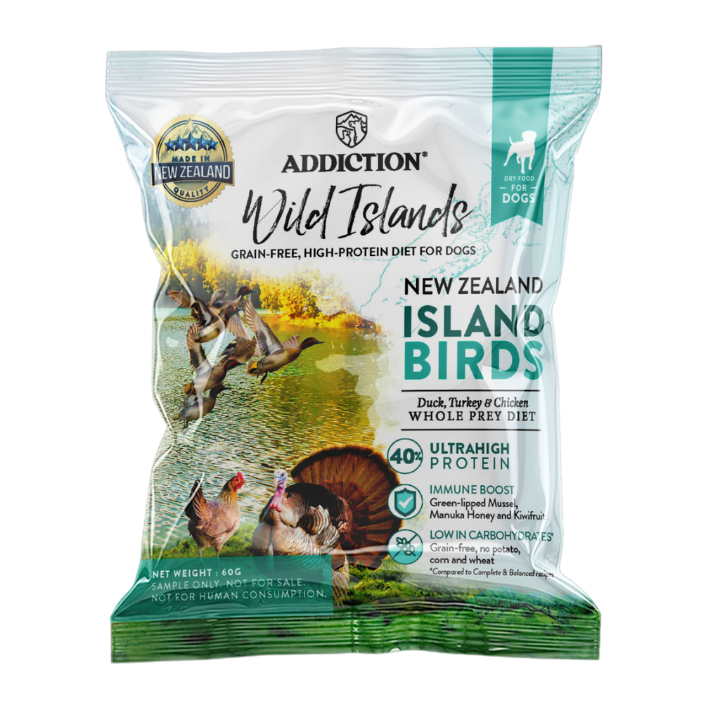 [Trial Pack] Addiction Wild Islands Island Birds Premium Duck, Turkey & Chicken Dry Dog Food 60g