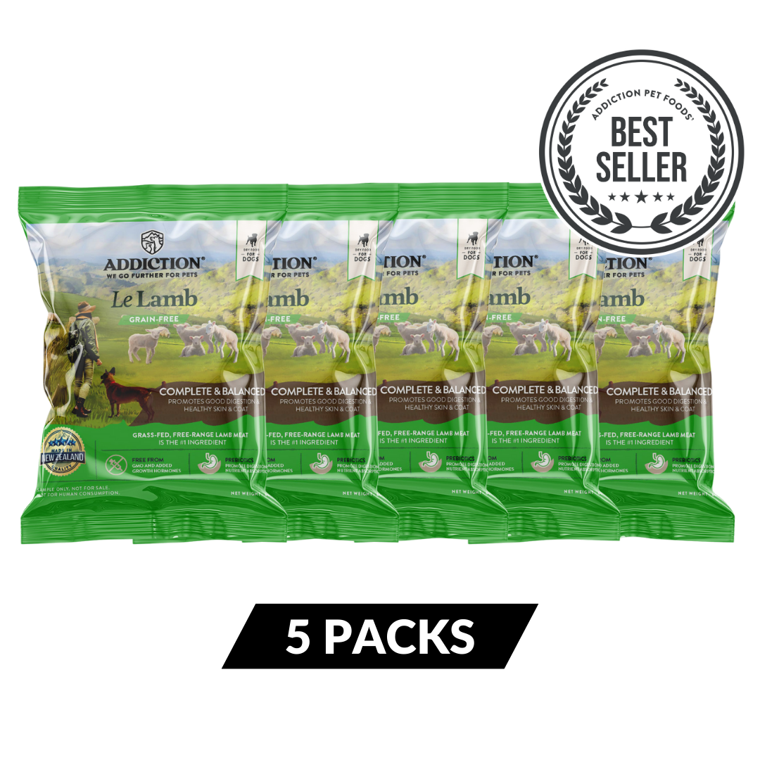 Le Lamb Dry Dog Food Trial Pack Bundle of 5 60gx5 Addiction NZ