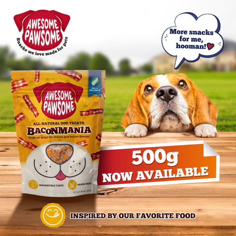 Awesome Pawsome All Natural Dog Treats Baconmania 500g