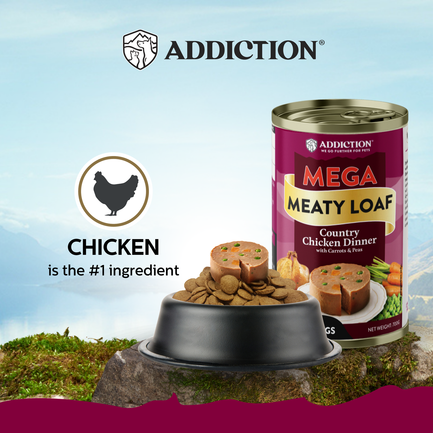 Mega Meaty Loaf Country Chicken Wet Dog Food 700g