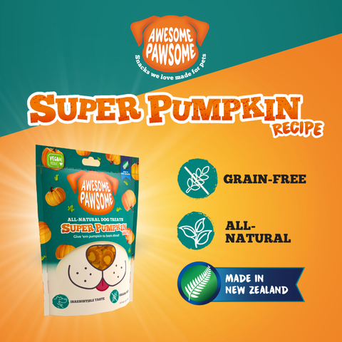 Awesome Pawsome All Natural Dog Treats Super Pumpkin Recipe 85g