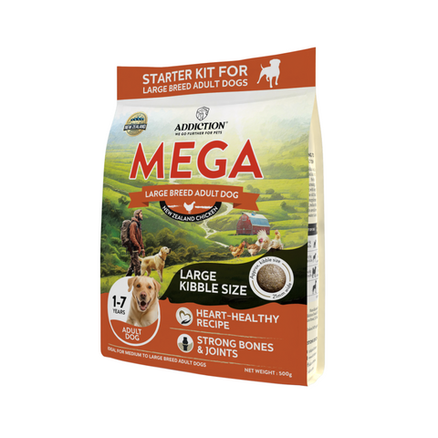 [Dog Starter Kit] Addiction Mega Chicken – Large Breed Adult Dry Food 500g