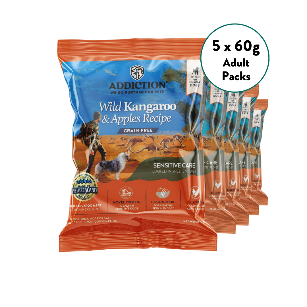 [Dog Trial Pack Bundle] Wild Kangaroo & Apples Dry Food 5x60g, 10x60g