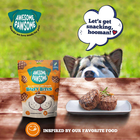 Awesome Pawsome All Natural Dog Treats Beefy Bites 85g