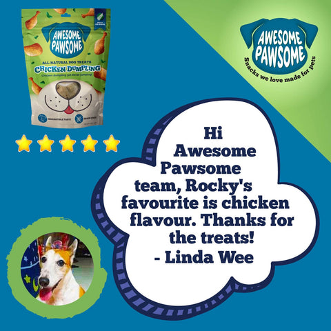 Awesome Pawsome All Natural Dog Treats Chicken Dumpling 85g