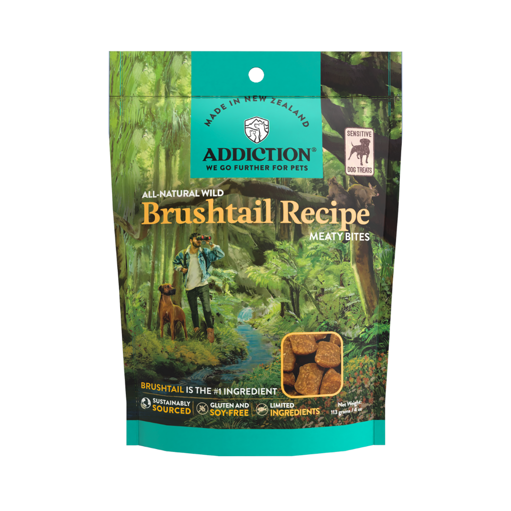 Addiction Brushtail Meaty Bites - Hypoallergenic Dog Treats 113g