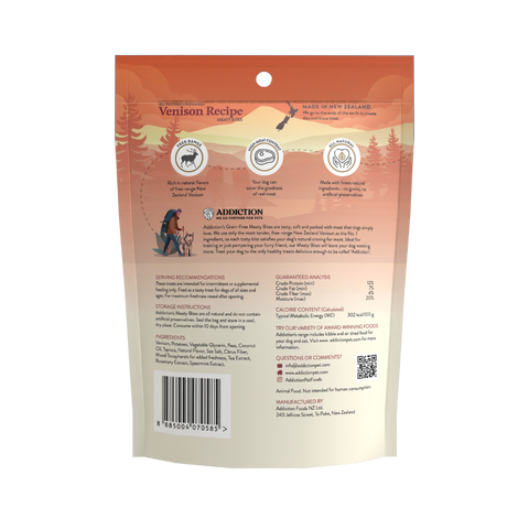 Venison Meaty Bites - Hypoallergenic Dog Treats 113g