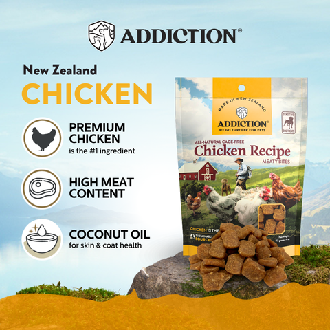 Addiction Chicken Meaty Bites - Hypoallergenic Dog Treats 113g