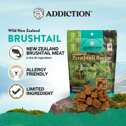 Addiction Brushtail Meaty Bites - Hypoallergenic Dog Treats 113g