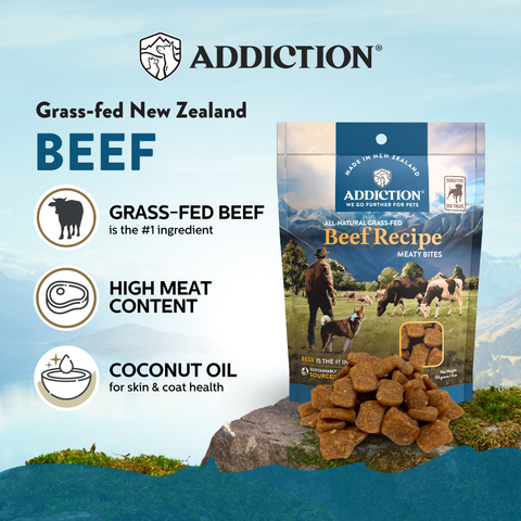 Addiction Beef Meaty Bites - Hypoallergenic Dog Treats 113g