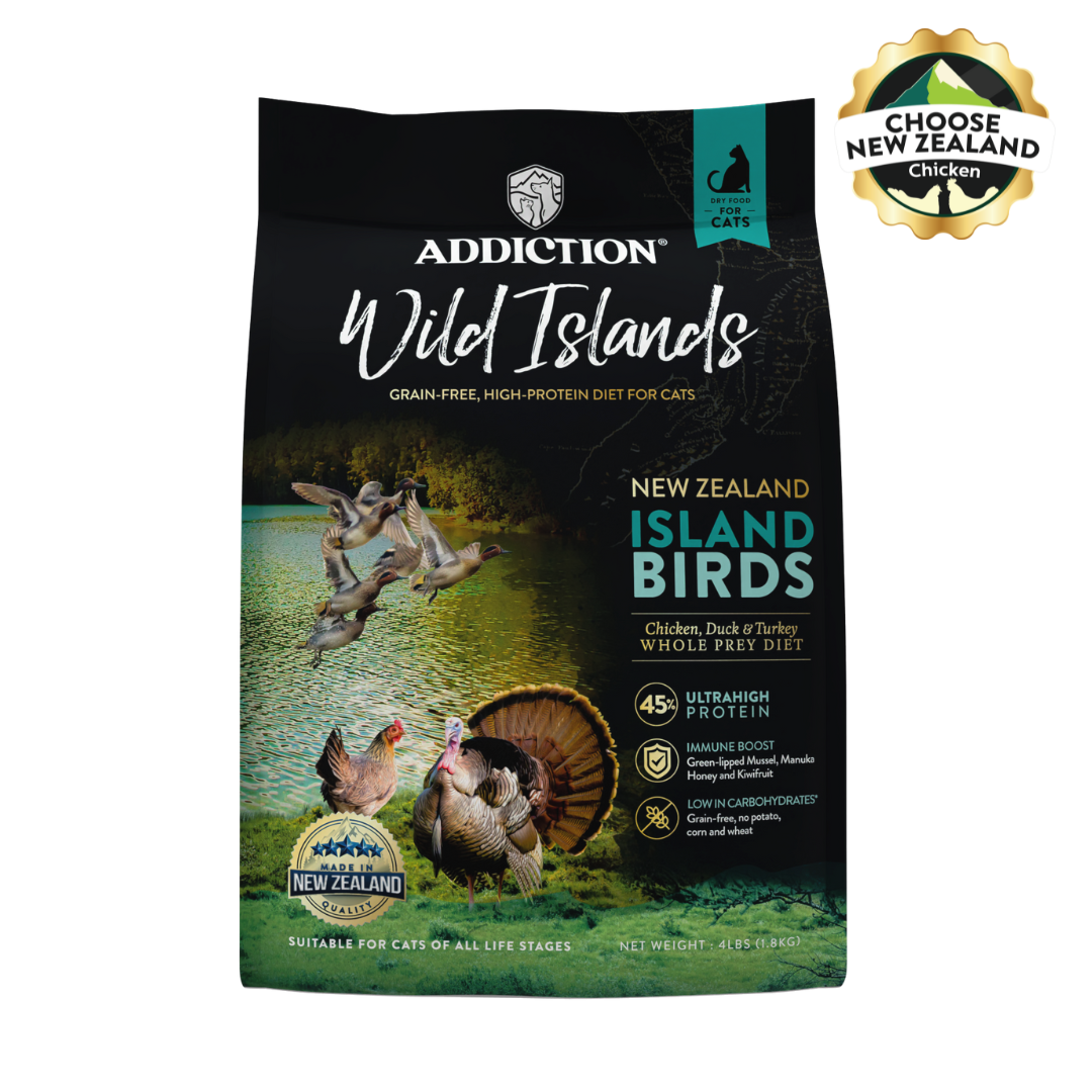 Wild Islands Bird NZ Duck, Turkey & Chicken Dry Cat Food 1.8kg, 4.5kg