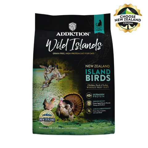 Wild Islands Bird NZ Duck, Turkey & Chicken Dry Cat Food 1.8kg, 4.5kg
