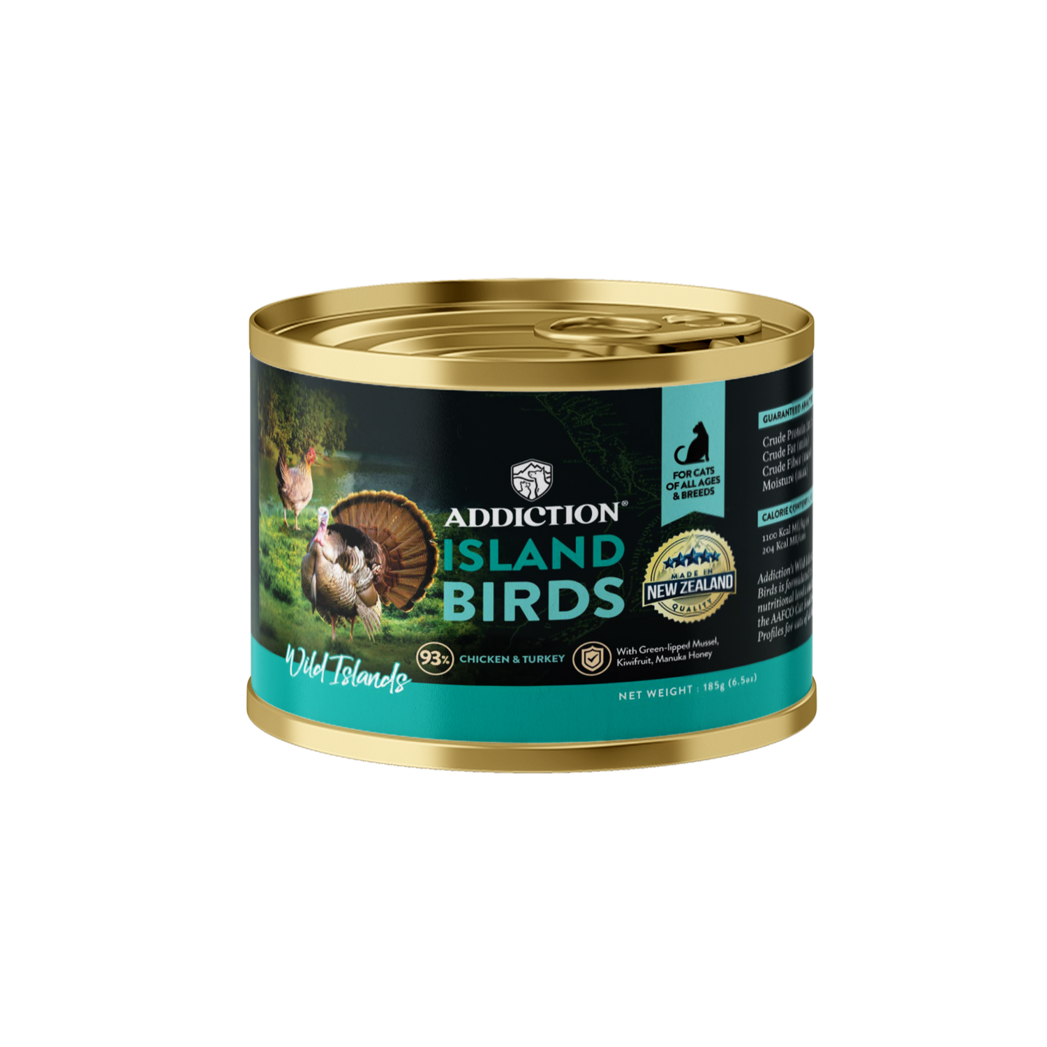 Wild Islands Bird NZ Duck, Turkey & Chicken Canned Cat Food 185g