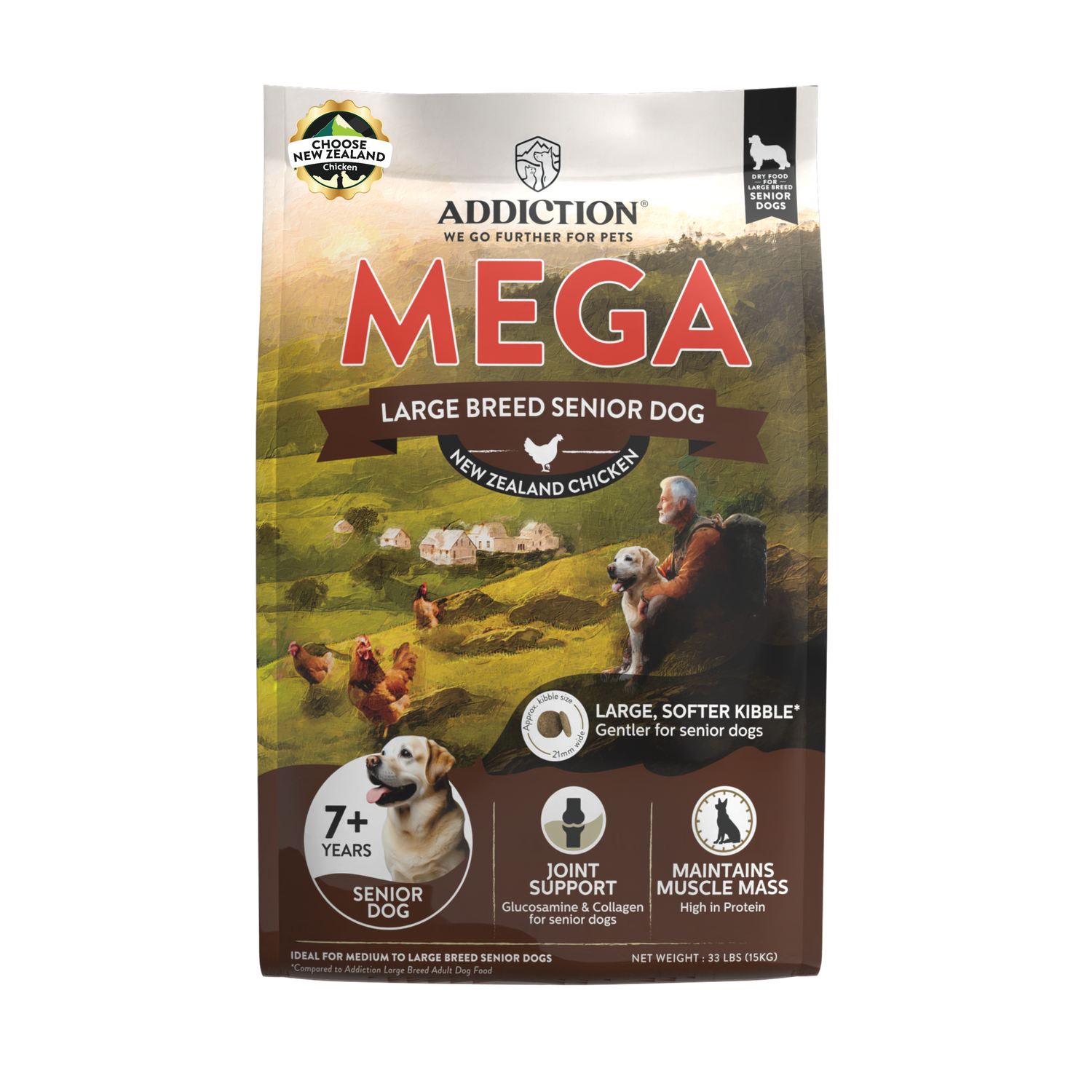 Mega Chicken Senior Dry Dog Food 15kg