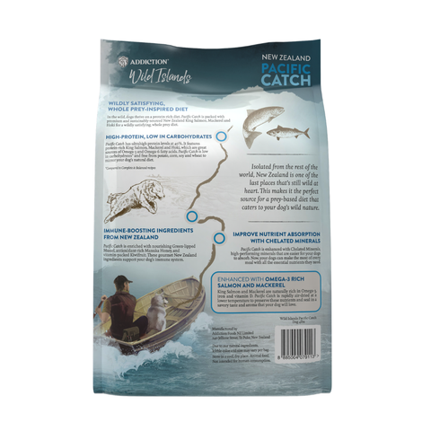 Addiction Wild Islands Pacific Catch NZ King Salmon, Mackerel & Hoki Dry Dog Food 1.8kg, 9kg