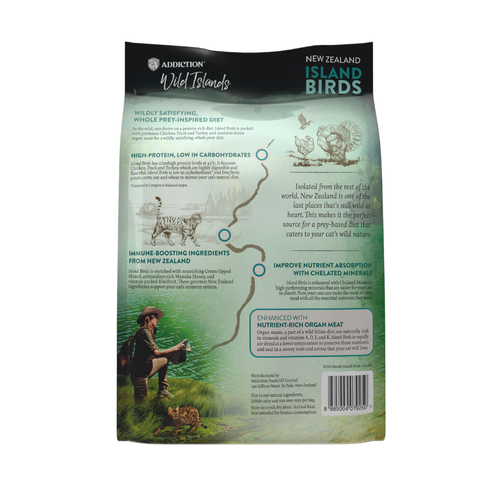 Addiction Wild Islands Island Bird New Zealand Duck, Turkey & Chicken Dry Cat Food 1.8kg, 4.5kg