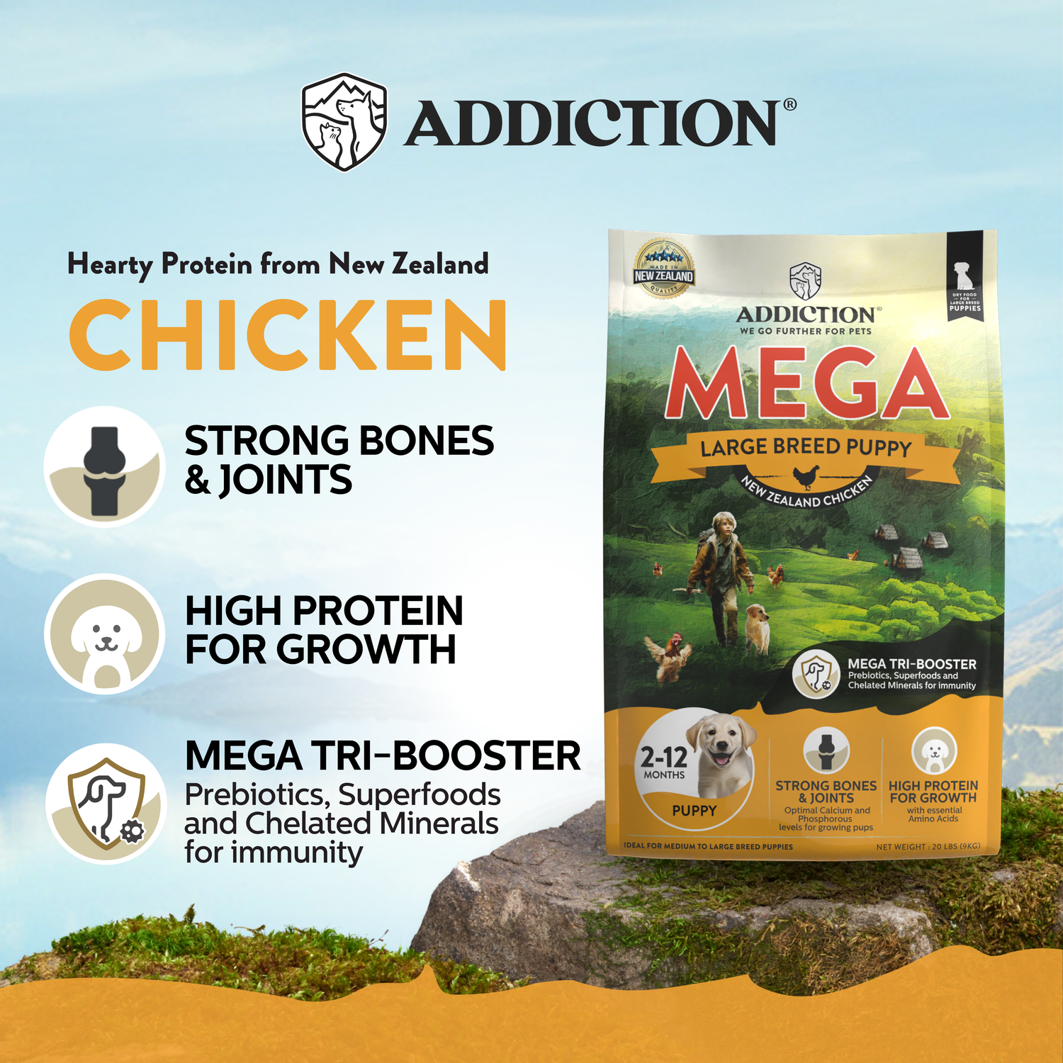 [Dog Trial Pack Bundle] Mega Chicken – Large Breed Puppy Dry Food 80g