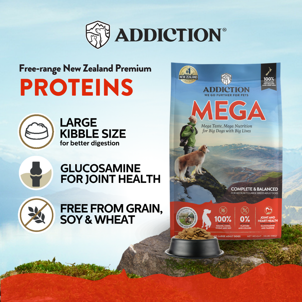 Addiction Mega Complete & Balance Lamb & Beef – Adult Dry Dog Food 20kg