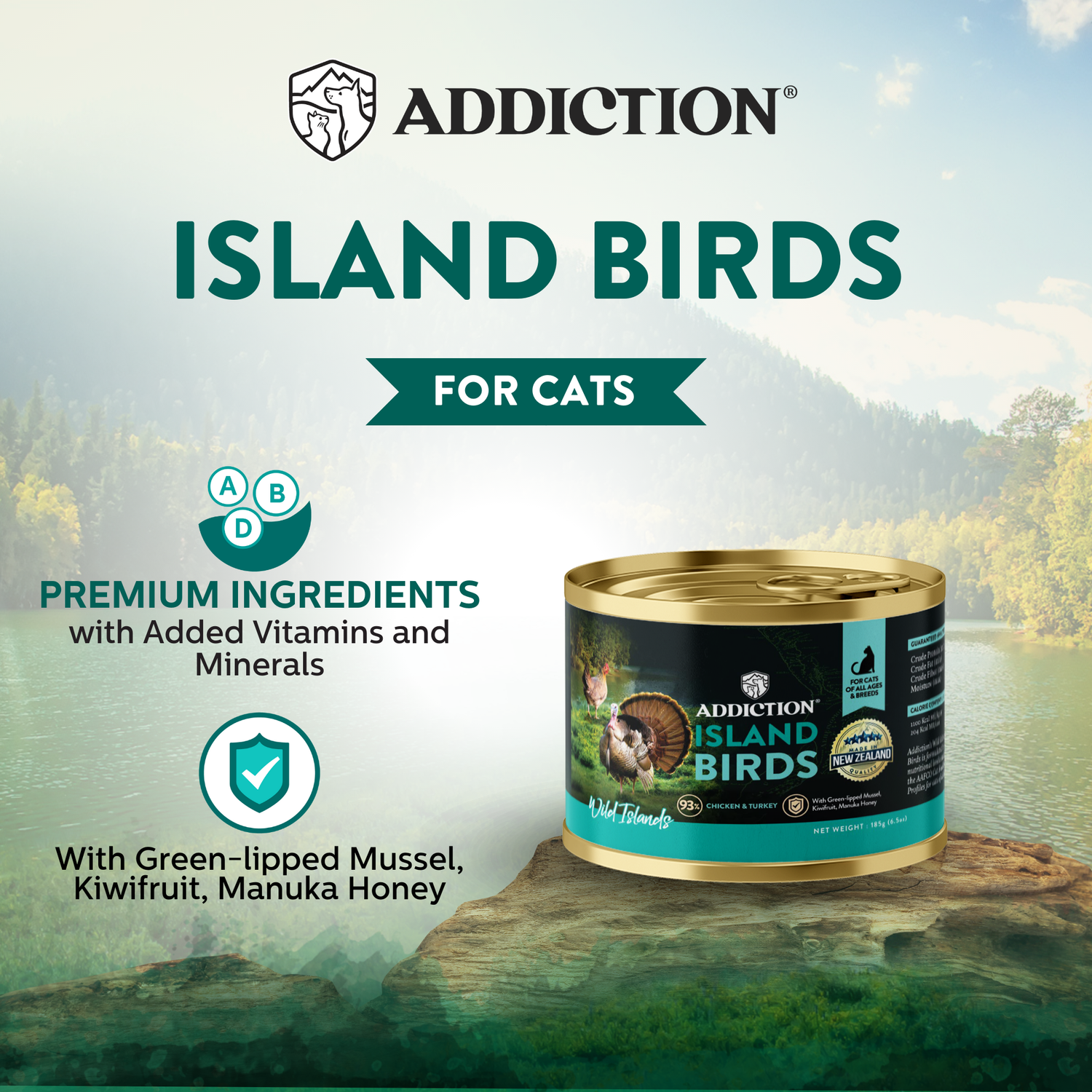 Wild Islands Bird NZ Duck, Turkey & Chicken Canned Cat Food 185g