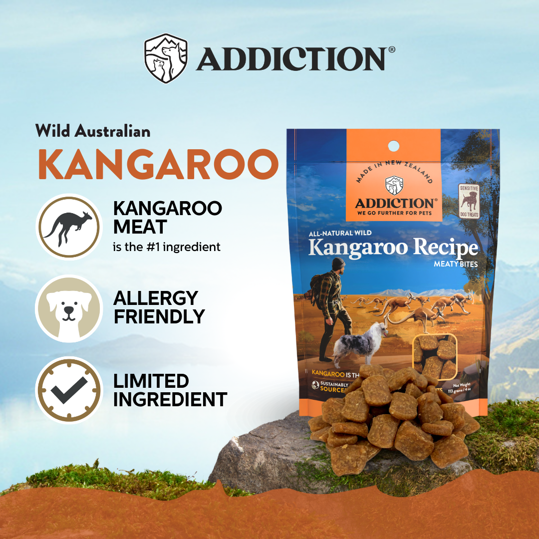 Kangaroo Meaty Bites - Hypoallergenic Dog Treats 113g