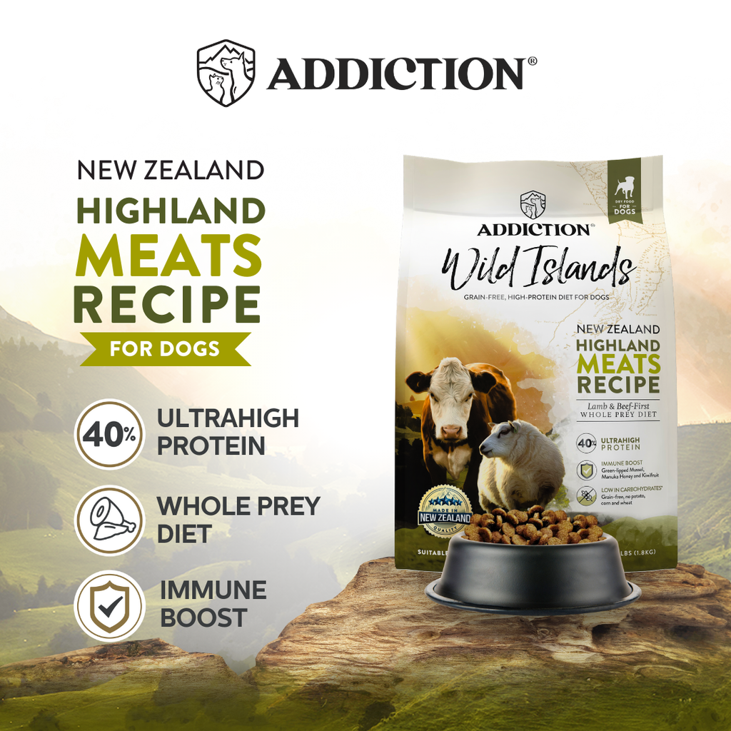 Addiction Wild Islands Highland Meats Grass-Fed Beef & Lamb Dry Dog Food 1.8kg, 9kg