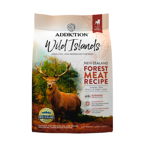 Addiction Wild Islands Forest Meat Venison Recipe Dry Dog Food 1.8kg, 9kg