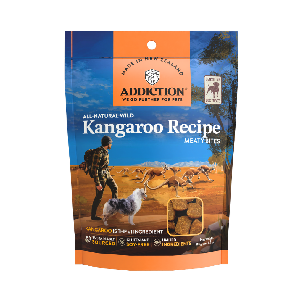 Addiction Kangaroo Meaty Bites - Hypoallergenic Dog Treats 113g