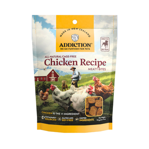 Addiction Chicken Meaty Bites - Hypoallergenic Dog Treats 113g