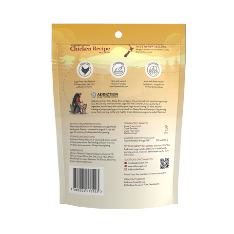 Addiction Chicken Meaty Bites - Hypoallergenic Dog Treats 113g