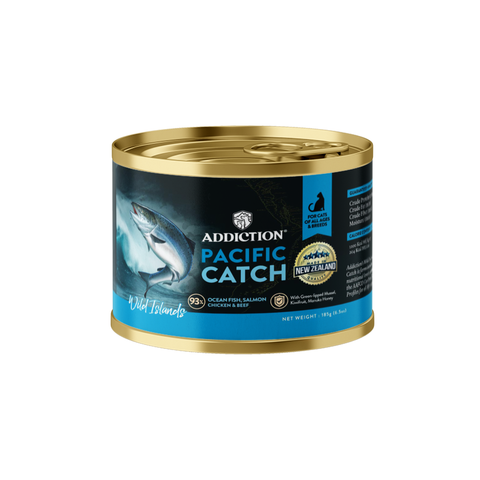 Addiction Wild Islands Pacific Catch Ocean Fish & Salmon High-Meat Canned Cat Food 185g