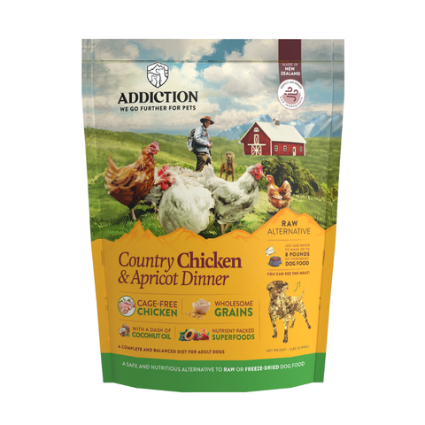 Addiction Country Chicken & Apricot Raw Alternative Dog Food 910g