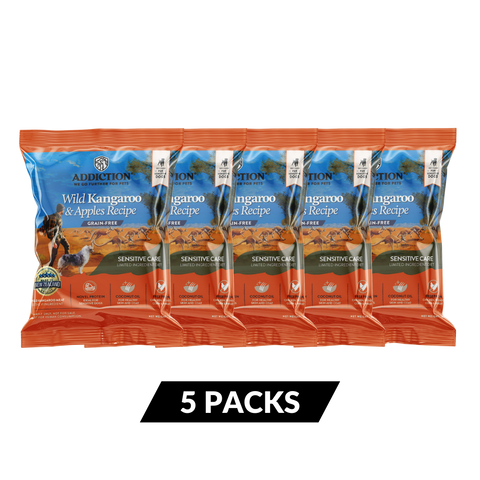Wild Kangaroo & Apples Dry Dog Food -Trial Pack Bundle of 5 (60gx5)