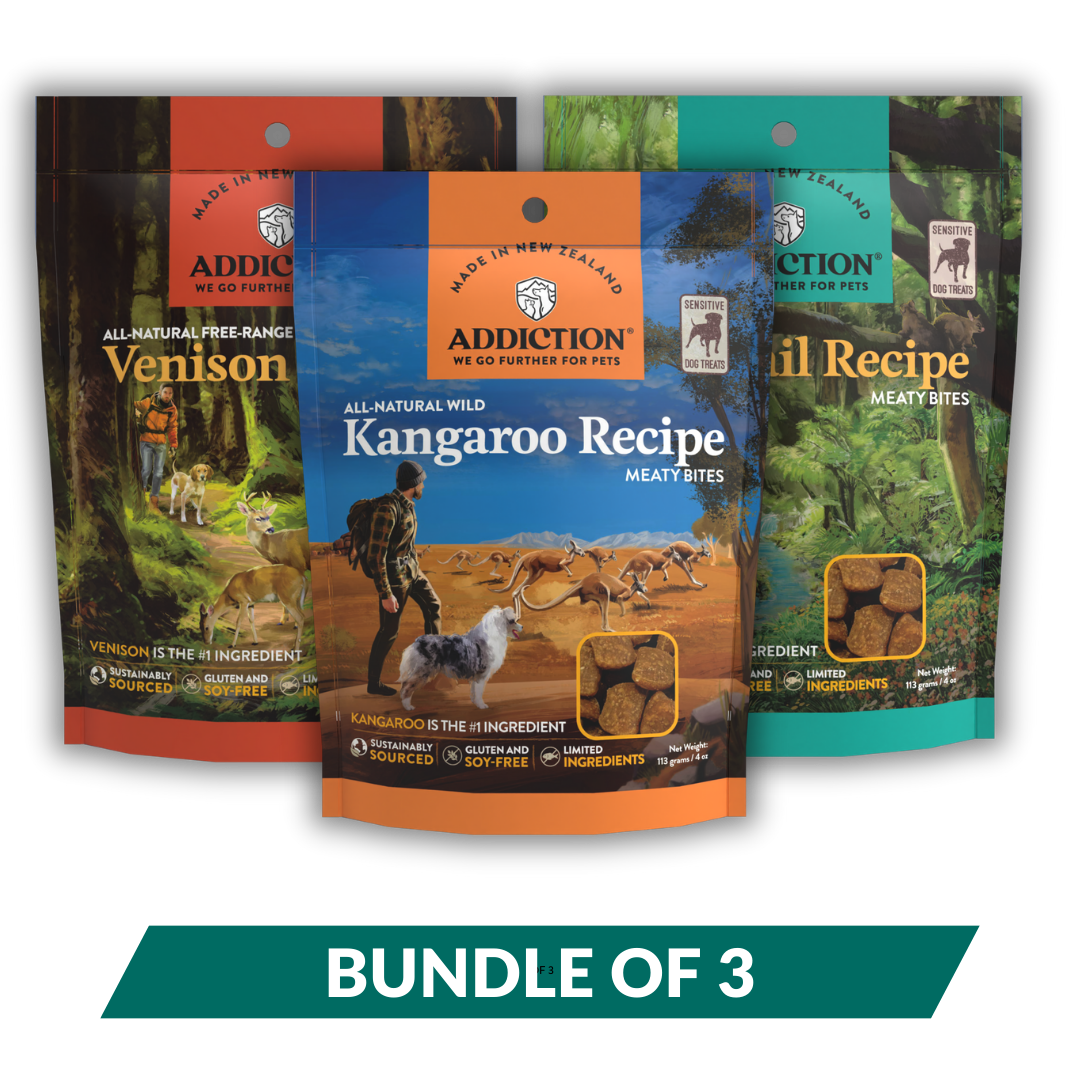 [Dog Treat Bundle of 3] Addiction Meaty Bites - Hypoallergenic Dog Treats 113g