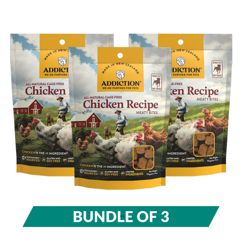 [Dog Treat Bundle of 3] Addiction Meaty Bites - Hypoallergenic Dog Treats 113g