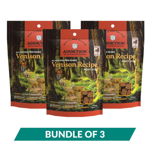 [Dog Treat Bundle of 3] Addiction Meaty Bites - Hypoallergenic Dog Treats 113g