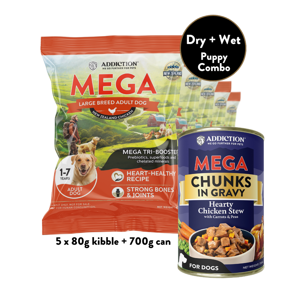 Mega Chicken Adult Wet & Dry Trial Pack Bundle - 5x80g Dry & 700g Wet