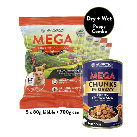 Mega Chicken Adult Wet & Dry Trial Pack Bundle - 5x80g Dry & 700g Wet