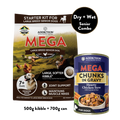 Mega Chicken Senior Wet & Dry Starter Bundle - 500g Dry & 700g Wet