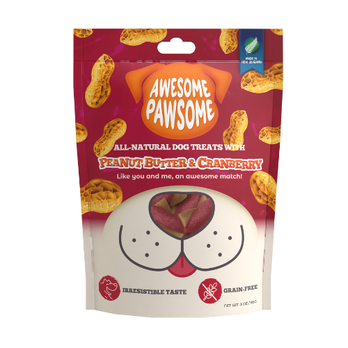 Awesome Pawsome All Natural Dog Treats Peanut Butter and Cranberry 85g