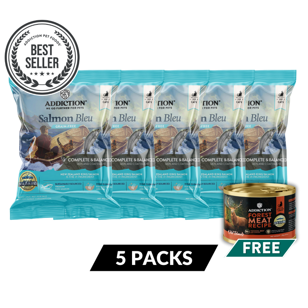 Salmon Bleu Dry Cat Food - Trial Pack Bundle of 5 (60gx5)