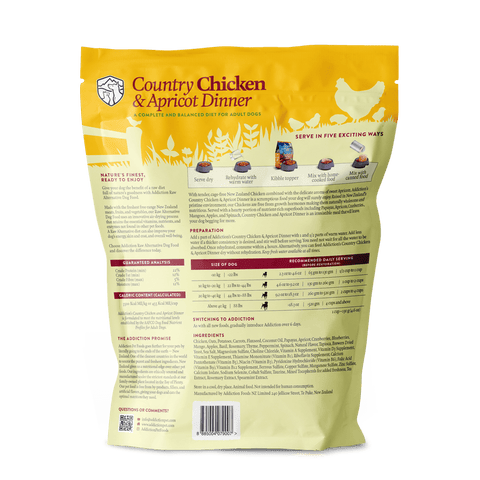 Country Chicken & Apricot Raw Alternative Dog Food